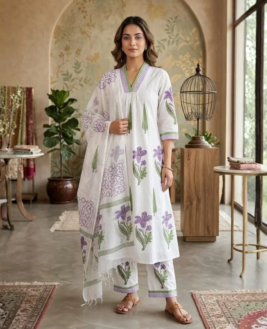Kurti Pant Dupatta Sets Design 2