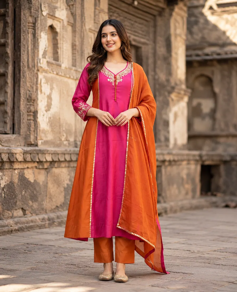 Kurti Pant Dupatta Sets Design 5